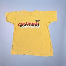 1980s Vintage Cortland Universirty Tshirt Womens M Yellow Made In USA