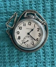 Vintage Antique Open Face Hamilton 17 Jewel Stainless Steel Pocket Watch 1900s