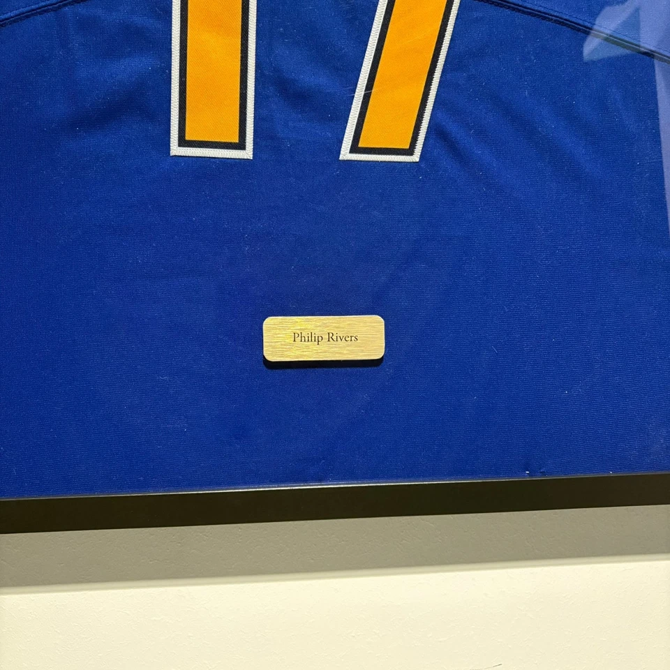 Los Angeles Chargers Philip Rivers Jersey Framed, Philip Rivers Shirt Framed Foto 4 de 4