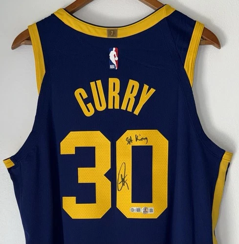 Stephen Curry "3pt King" Signed Warriors NBA Nike ADV Authentic Jersey USASM BAS