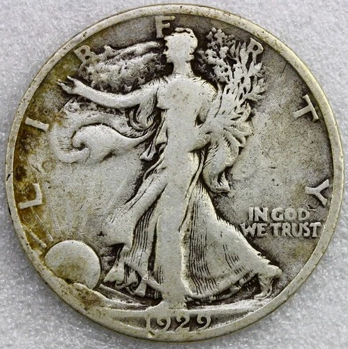 1929-S Walking Liberty Half Dollar 50c VF #A30