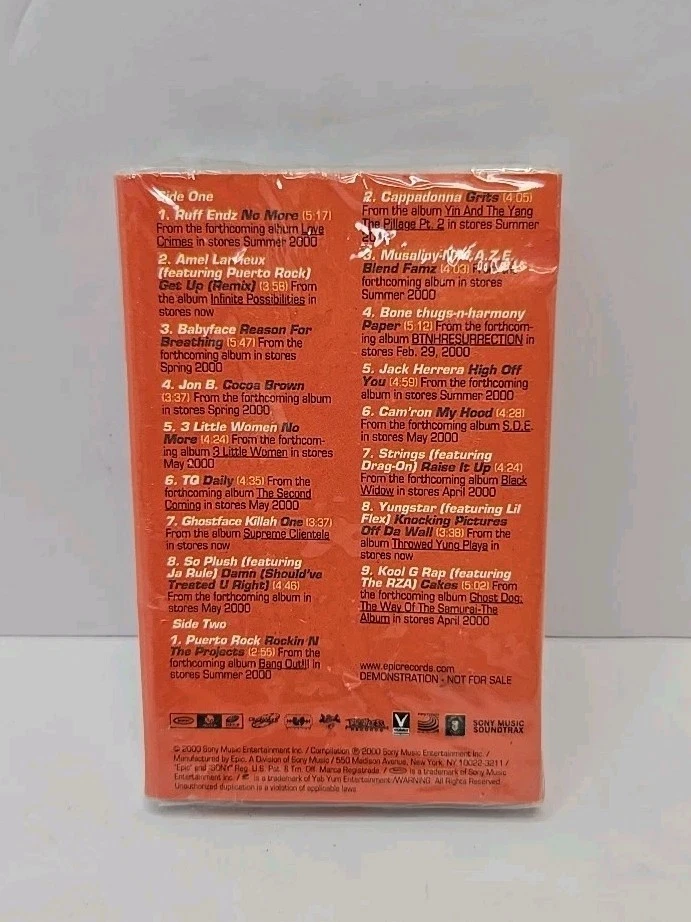 Epic 2000 Urban Music Sampler (Cassette, 2000) Hip Hop Pop R&B - New Sealed - Image 3 of 4