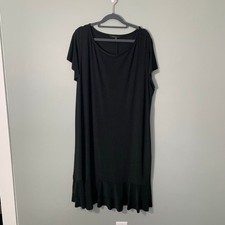 NEW Tahari black short sleeve knee length stretch casual career dress