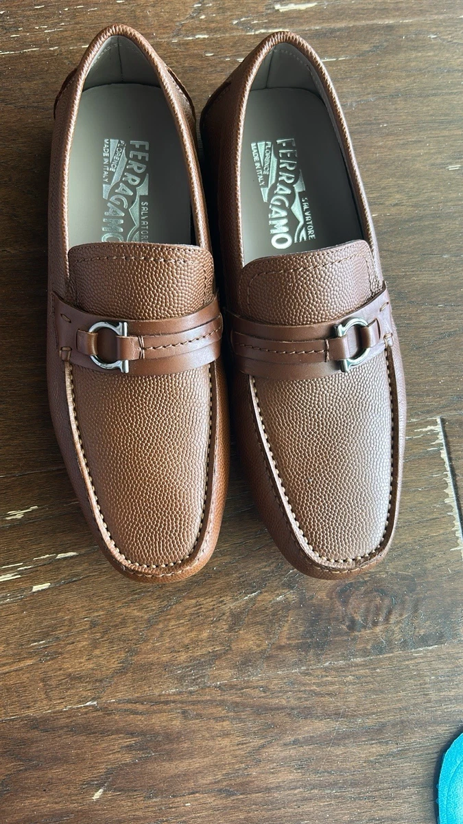 salvatore ferragamo size 9 moccasin in brown Salvatore Ferragamo Moccasin With Gancini Ornament Size 9  main image 3