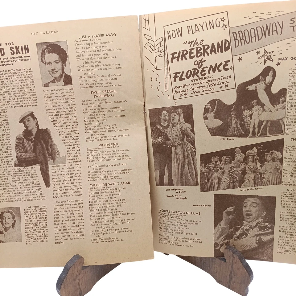 Vintage Hit Parader музыкальный журнал, июнь 1945 Top Tunes песни из фильмов - Изображение 2 из 3