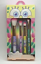 Spongebob Squarepants Collection Makeup Cosmetic Brush Set 4 Pieces NIB