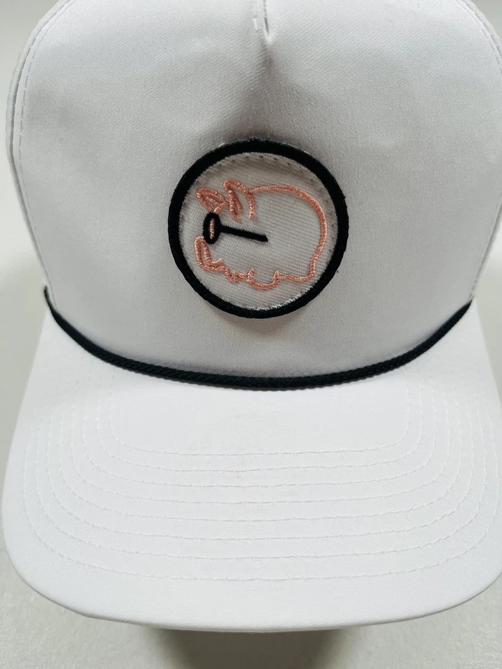 Imperial Hat Cap Snap Back White Rope Embroidered Pig Patch Mens Golf Baseball - Image 2 of 4