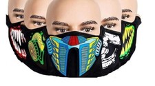 LED Sound/Music Activated Rave Party Face Masks Multiple Styles