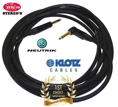 STEREO'S - KLOTZ - NEUTRIK Très Haute Qualité Câble 5 m Jack Guitare Instrument KLOTZ AC110 / NEUTRIK GOLD