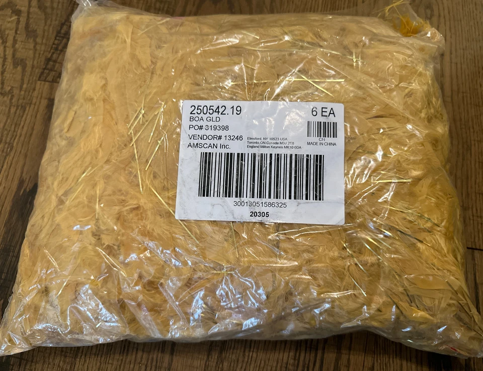 Feather Boa Gold 72” Amscan Costume Party Accessory Lot of 6 - Image 2 of 2