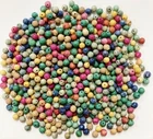 500+ Pieces Vintage Genuine Fossil Mixed Color 4mm. Round Gemstone Beads 5255