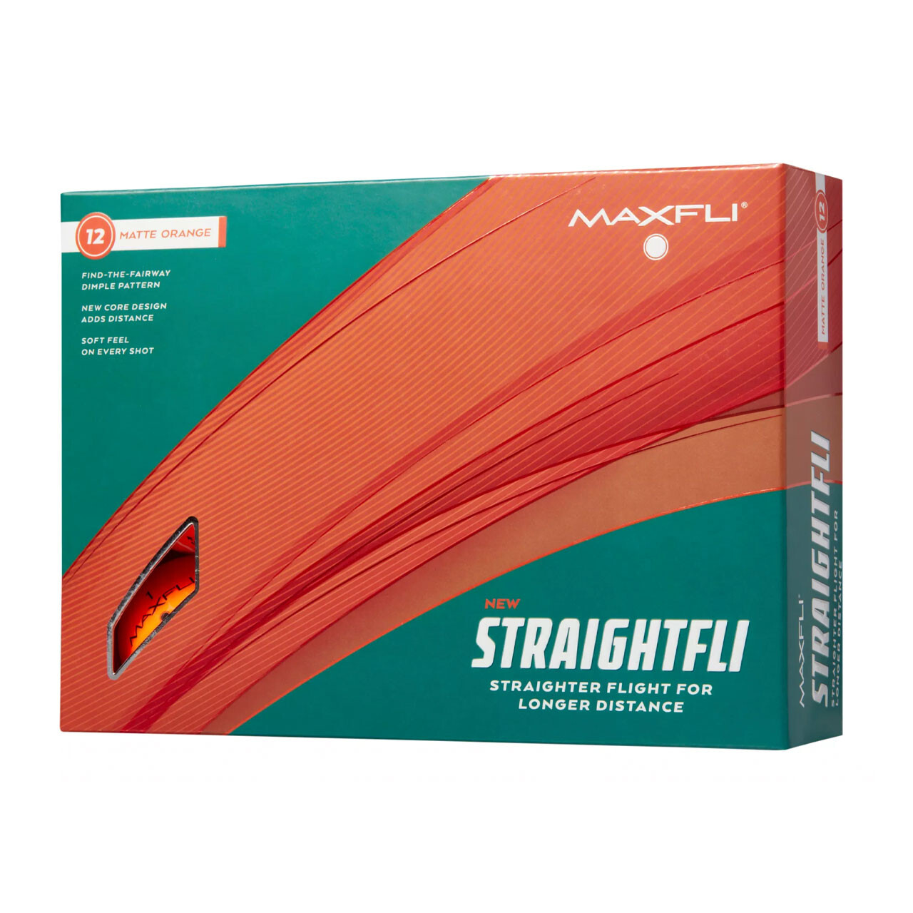 Maxfli 2023 Straightfli Golf Balls Gloss White /Matte Orange / Matte