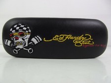 Ed Hardy Eyewear Glasses Sunglasses Hard Case Clam Shell Embroidery Racing Skull