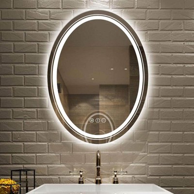 Wisfor Bathroom Vanity Mirror 20''Wx28''H Large Oval Frameless Anti-Fog Wall