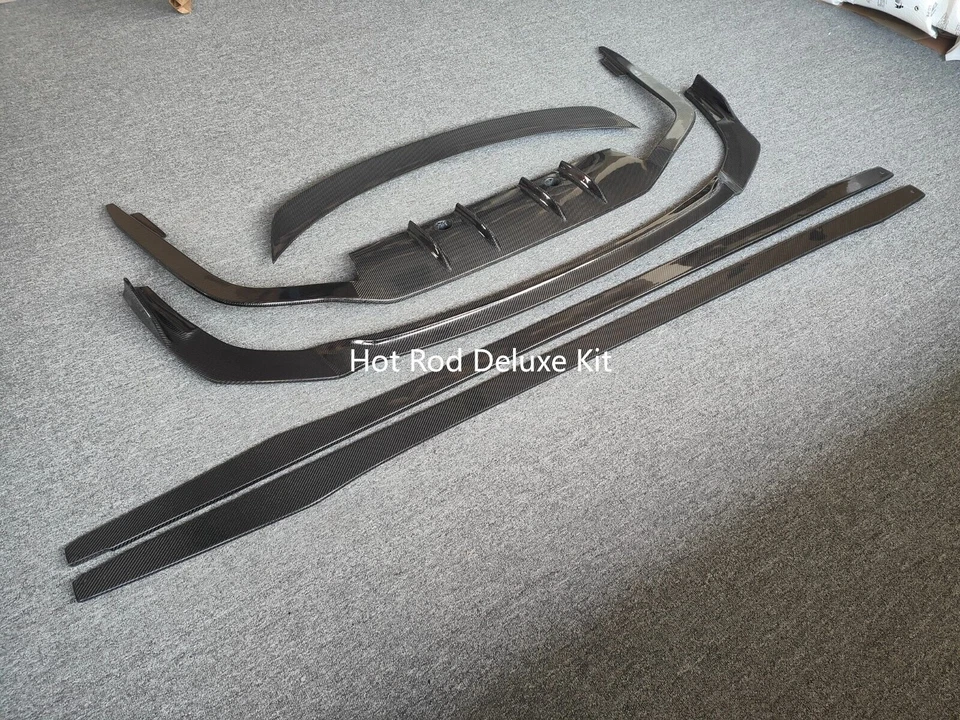 Parachoques trasero labio delantero de fibra de carbono real divisor alerón lateral para Lexus LS500H Foto 2 de 4