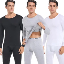 Men's Thermal Underwear Ultra Soft Long Johns Fleece Lined Base Layer Cold Top