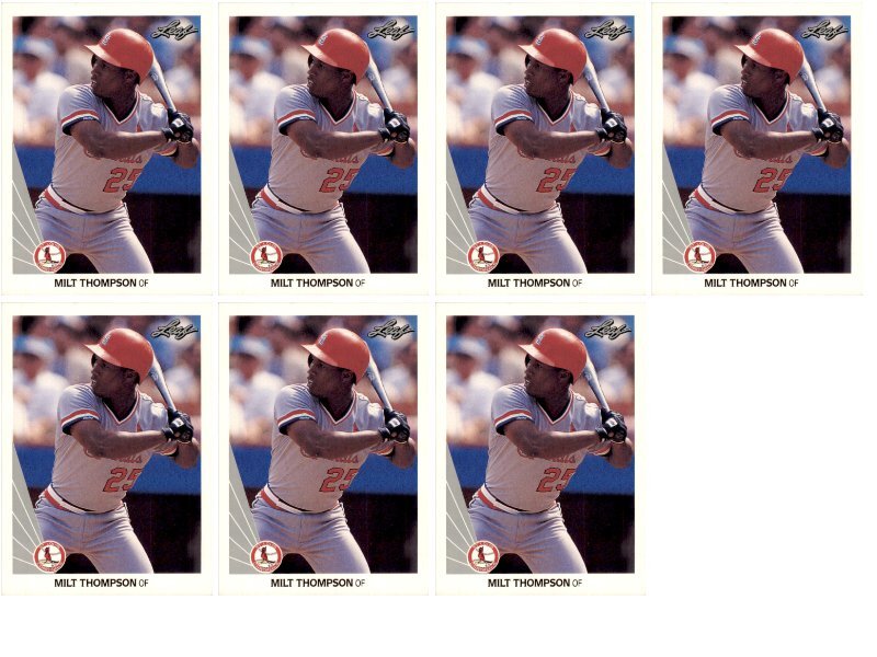 (7) 1990 Leaf #308 Milt Thompson St. Louis Cardinals Card Lot