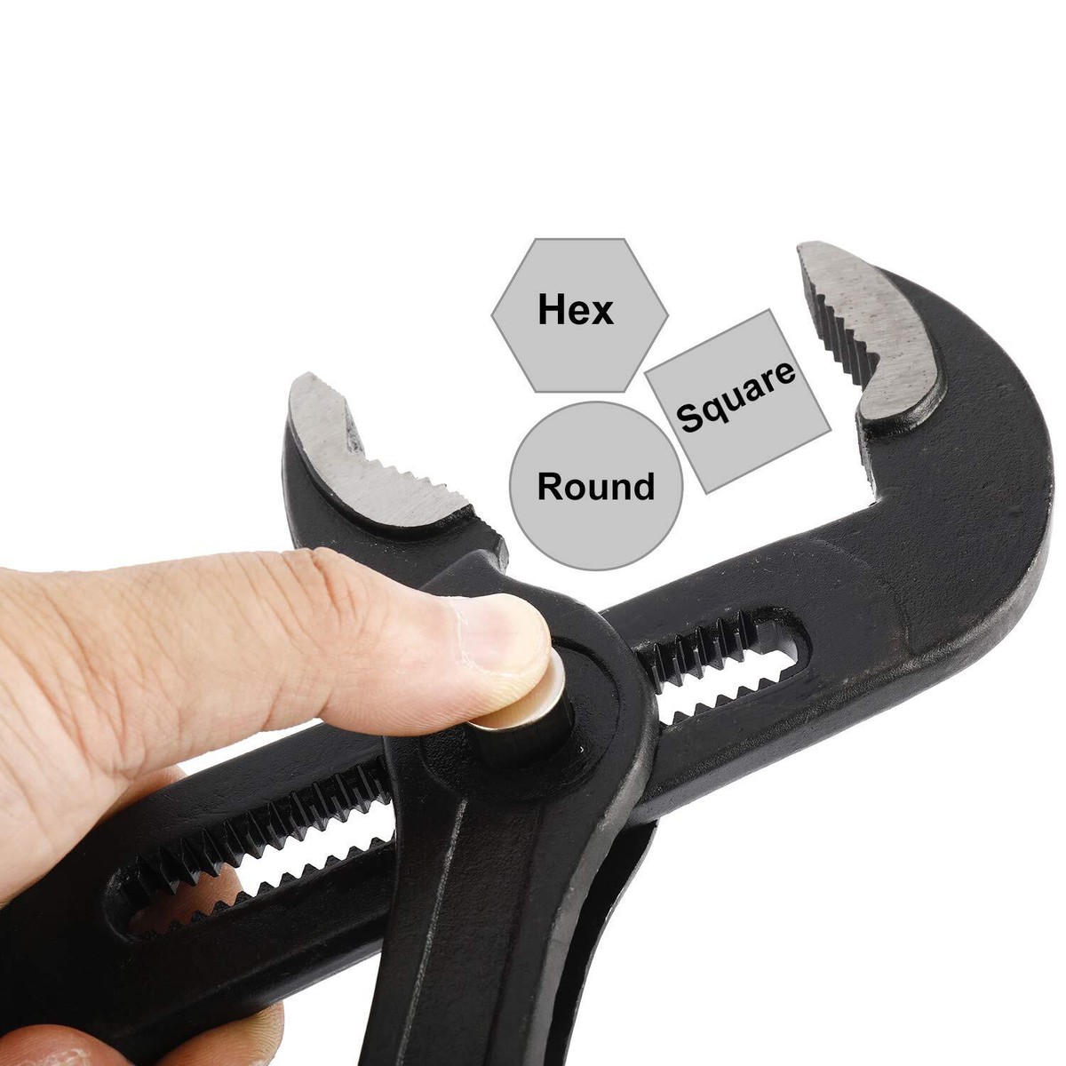 Basics Quick Release Water Pump Pliers 12" Grooved Slip Joint, Black - View #9