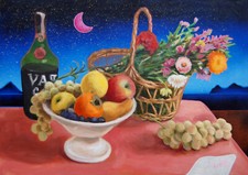 Kino Mistral "Fiori e Frutta" dipinto su tela cm.70x50+COA