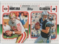 2011 Topps Football GRIDIRON LINEAGE Joe Montana / Jimmy Clausen S.F. 49ers 4