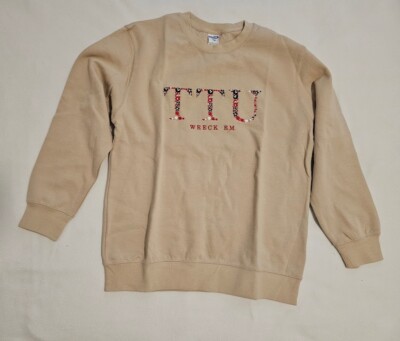 Texas Tech Red Raiders Sweater Crewneck TTU Wreck Em Floral Embrodery, Size M