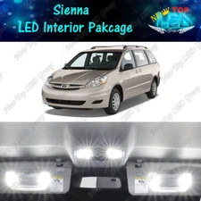 19x Xenon White LED Lights Interior Package Kit for 2004 - 2010 Toyota Sienna