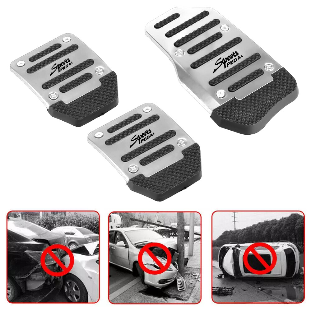 Universal Silver Non-Slip Automatic Gas Brake Foot Pedal Cover Pad for Car Parts