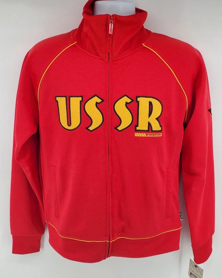 Chaqueta Universitaria de Pista URSS Azul Marlín Unión Soviética Talla M Roja Rusia Juegos Olímpicos Foto 2 de 4