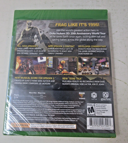Duke Nukem 3D 20th Anniversary World Tour Xbox One Sealed New in Box 2016 NIB - Picture 2 of 6