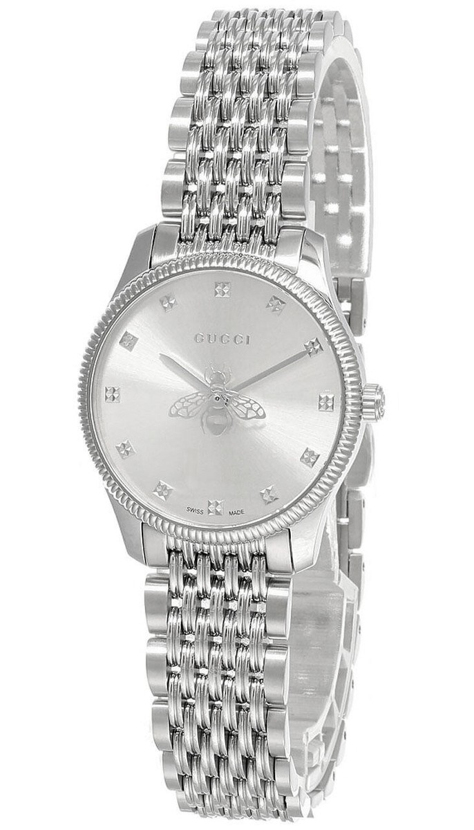 GUCCI 時計　シルバー Gucci G-Timeless 29mm SS Silver Bee Dial Slim Women's Watch