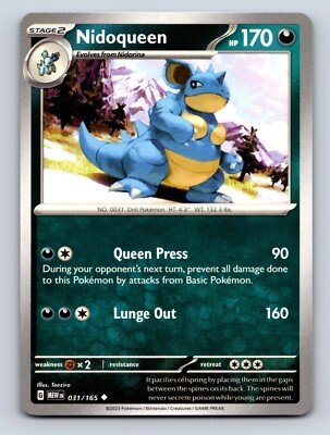 Nidoqueen HP 170 Queen Press Attack Lunge Out Green Pokémon