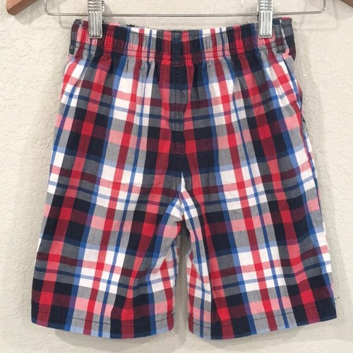 Garanimals Boys Sz 6 Shorts Red & Blue Plaid Pull On 100% Cotton Preppy Summer - Picture 2 of 5