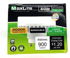 Maxlite 10W (60W Equal) GU24 3000K LED Puck Light Bulb replaces TCP 33213SSP
