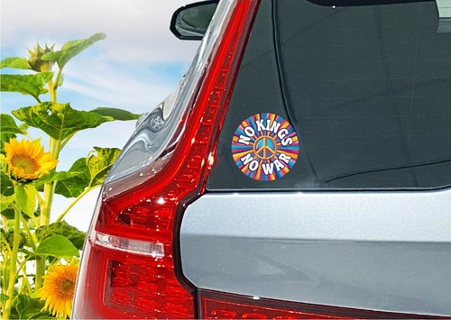 No Kings No War Peace Decal Sticker Retro Anti MAGA Trump 47 America USA Protest - Picture 3 of 7