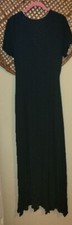 Lolus Black Long Wrap Dress Medium Slits In Sleeves