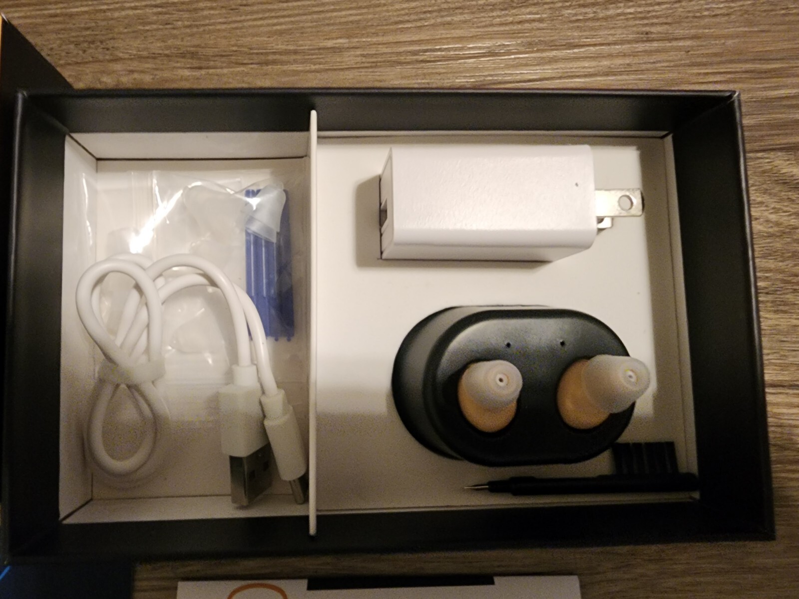 Audien Atom  OTC Hearing Aids with Charging Dock And Case Open Box Brand New