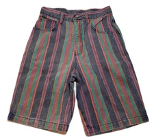 VTG Sostanza Women's Denim Striped Shorts Size 14 C3