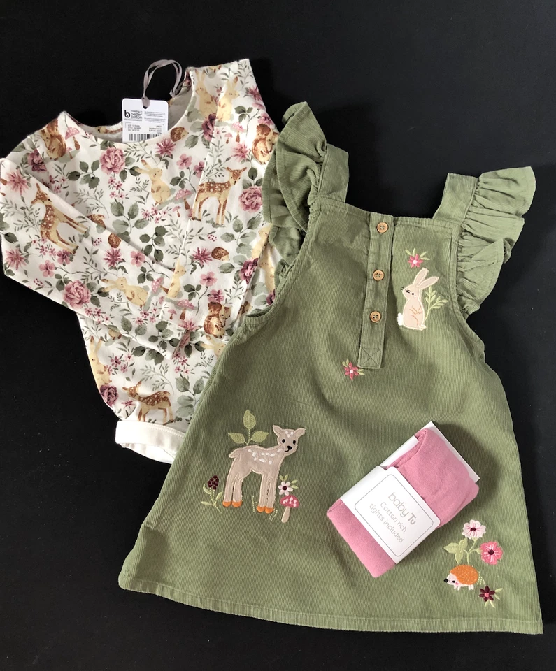 Baby Girls Forest Woodland Dress Set 12/18 Months - Image 4 of 4