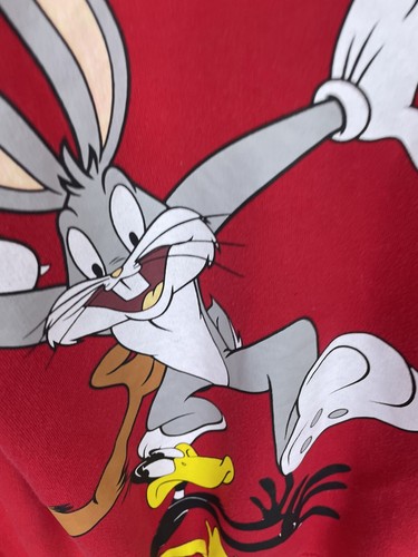Sudadera Roja Vintage Looney Tunes Taz Silvestre Tweety Cuello Redondo Marciano XS - Imagen 8 de 12