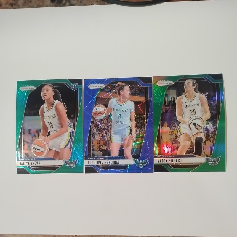 2024 Panini Prizm X3 Dallas Wings X2 Green Prizm+1 Blue Velocity #'s 31, 94, 121