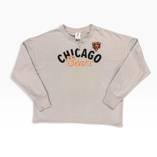 NFL Chicago Bears Women's Notch Neck Sweatshirt in Grey, Medium