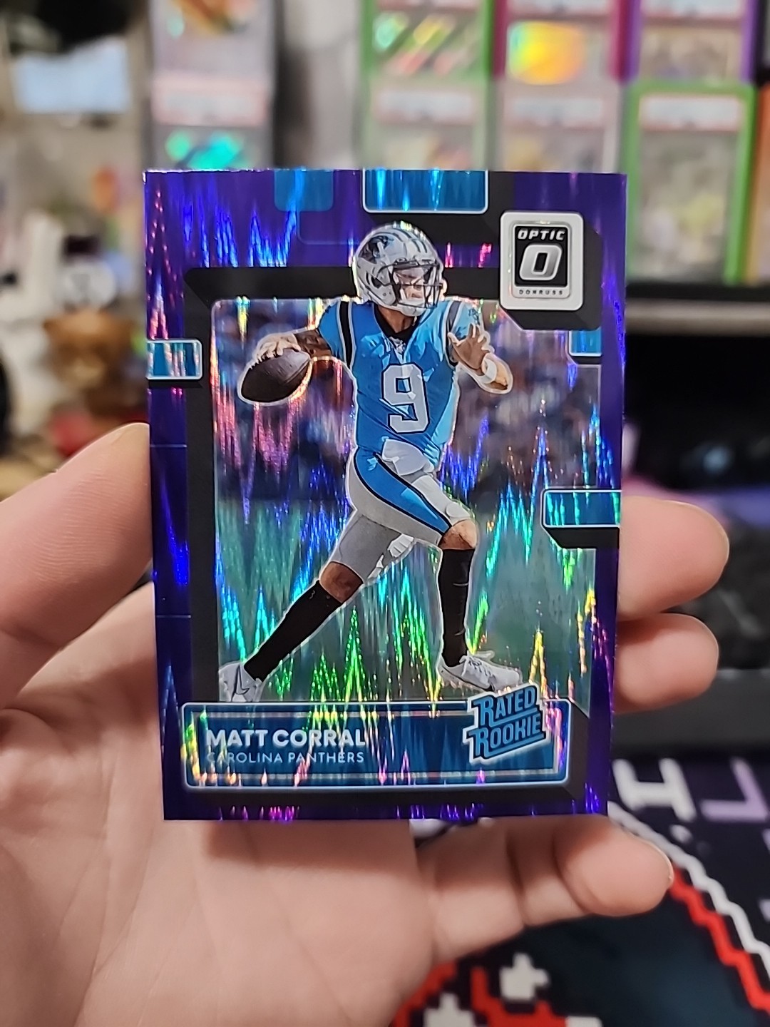 MATT CORRAL 2022 DONRUSS OPTIC #204 PURPLE SHOCK PRIZM RATED ROOKIE RC PANTHERS