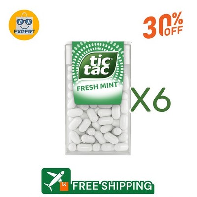 X6 - Tic Tac Drops Fresh Mint Flavor 10.2g = 0.35oz each