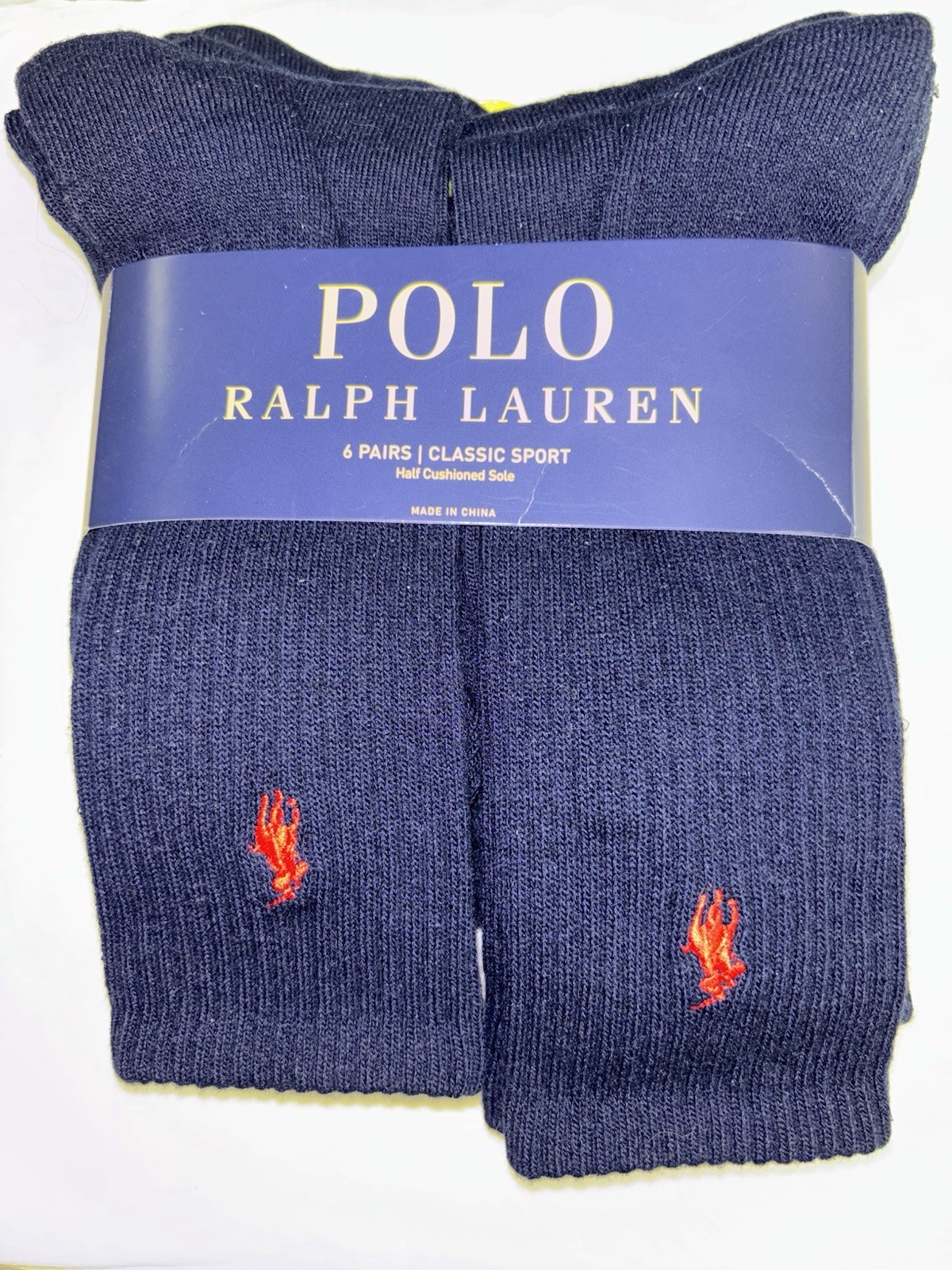 SAOLA Calze Polo Ralph Lauren nere classiche sportive mezza suola ammortizzata uomo 6 12