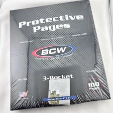 200 BCW 4 x 6 3 Pocket Plastic Protective Page Sheet Acid Free Archival Safe