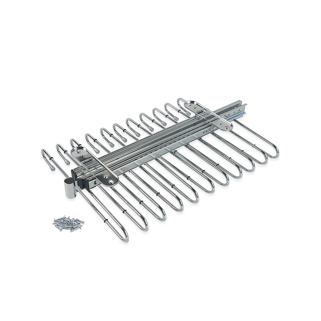 Pull-out trouser rack, 11 Rods , Chrome plated, Steel 7017811 Emuca