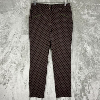 Gerry Weber Edition Women Slim Tapered Geometric Triangle Print Pants Olive 10