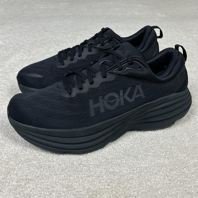 Hoka One One Bondi 8 Shoes Mens 11.5D Triple Black Running Max Cushion Sneakers