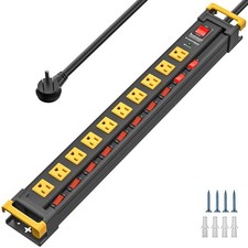 6-10 Outlet Heavy Duty Power Strip with Indiv...
