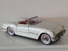 FULLY TIN FRICTION POWERED DELUXE CAR SEDAN CHEVROLET CORVETTE COUPE IN WHITE